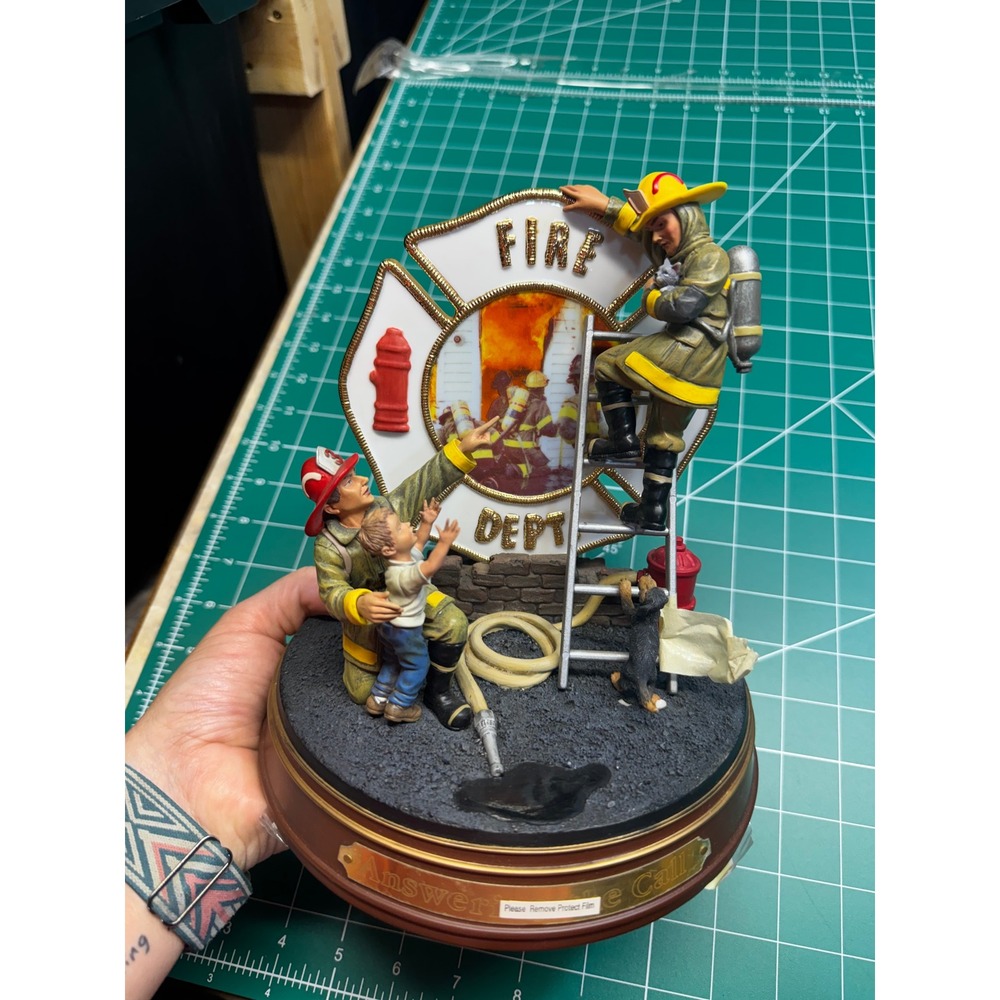 Answer the Call Firefighter Tribute Figurine Fire Dept Collectible Statue 8"